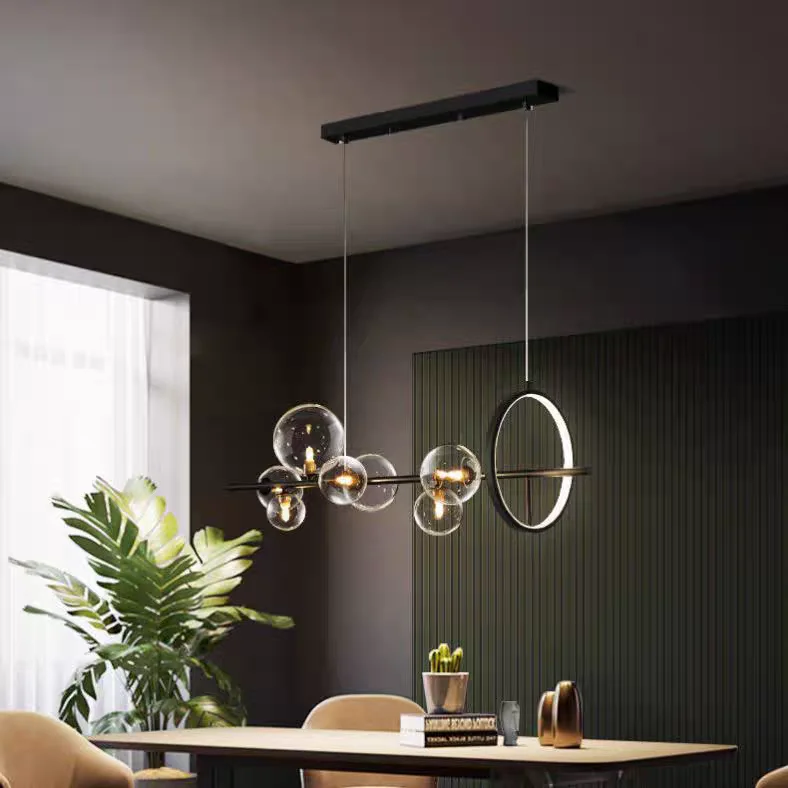 Nordic Glass Multi Headed Magic Bean Pendant Lamp Modern and Simple Long LED Lights for Bedroom Dining Room Designer Home Decor