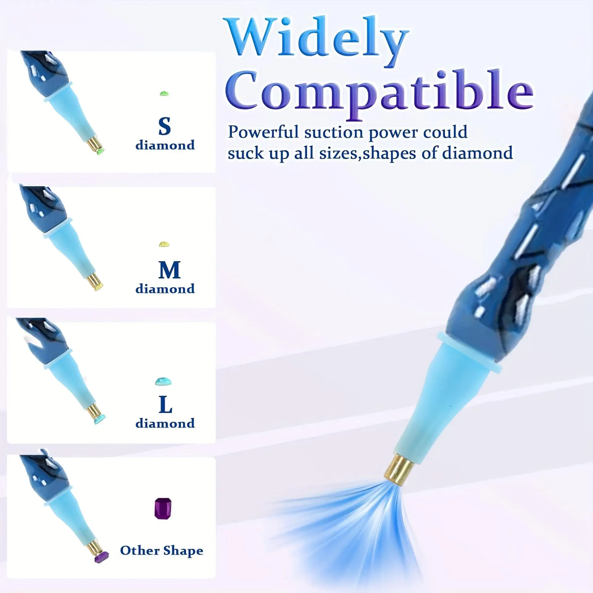 7-Piece Vacuum Diamond Pen Replacement Set - 1 Replacement Diamond Pen with Filter and Silicone Hose and 4 Multi-Head Attachments (1/1/3/6 Heads) - Compatible with Most Vacuum Pens - Diamond Art Accessories view 6