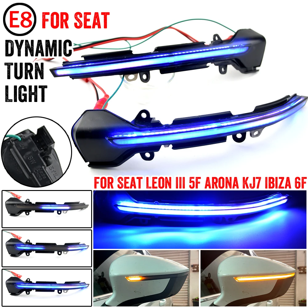 Dynamic Scroll Black LED Turn Signal Light Sequential Mirror Indicator Blinker Light for seat Ibiza 6F 2017 2018 2019