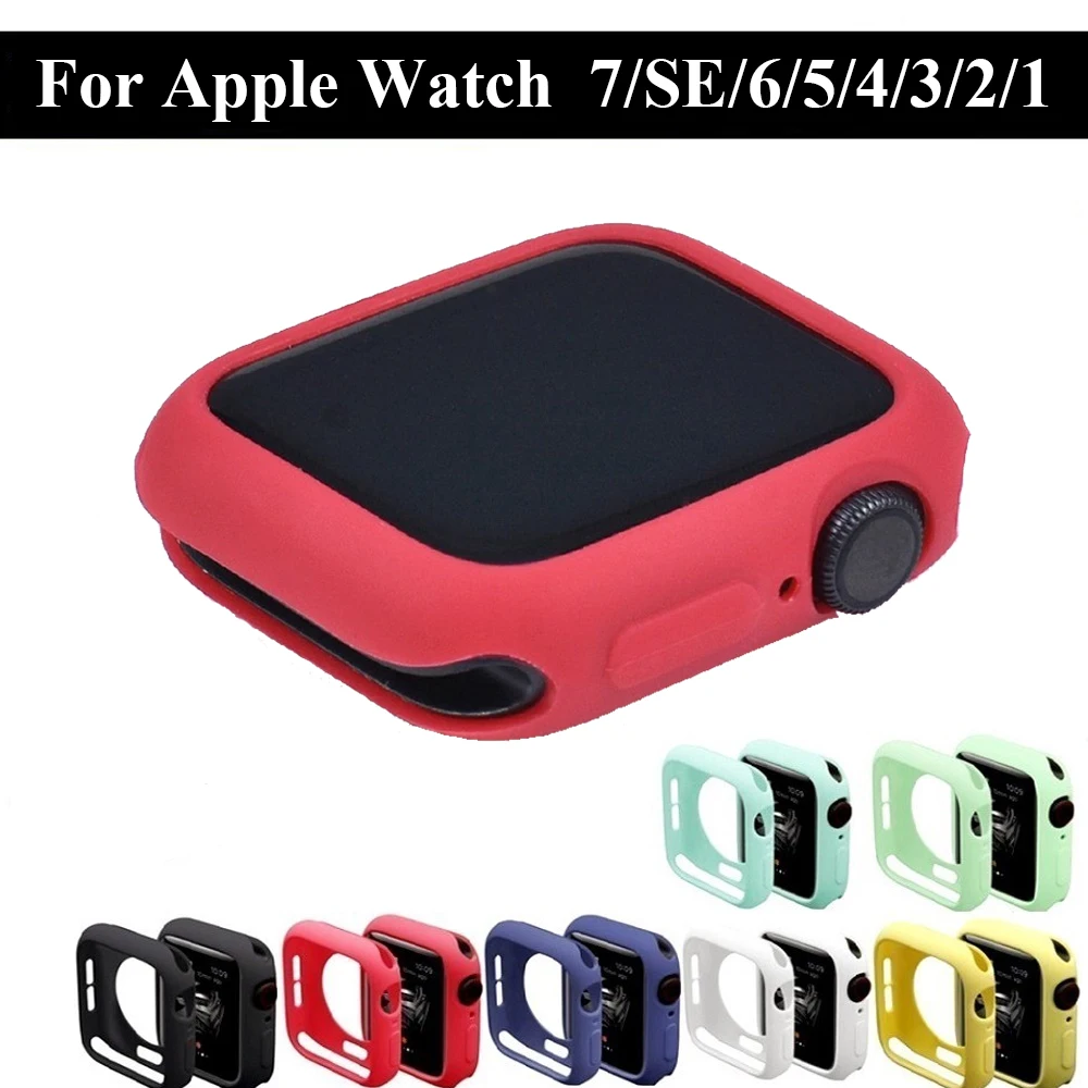 Cover for Apple Watch Case 45mm 41mm 44mm 40mm 42mm 38mm 44 45 mm silicone protector Shell iWatch series 3 4 5 se 6 7 8 9 Bumper