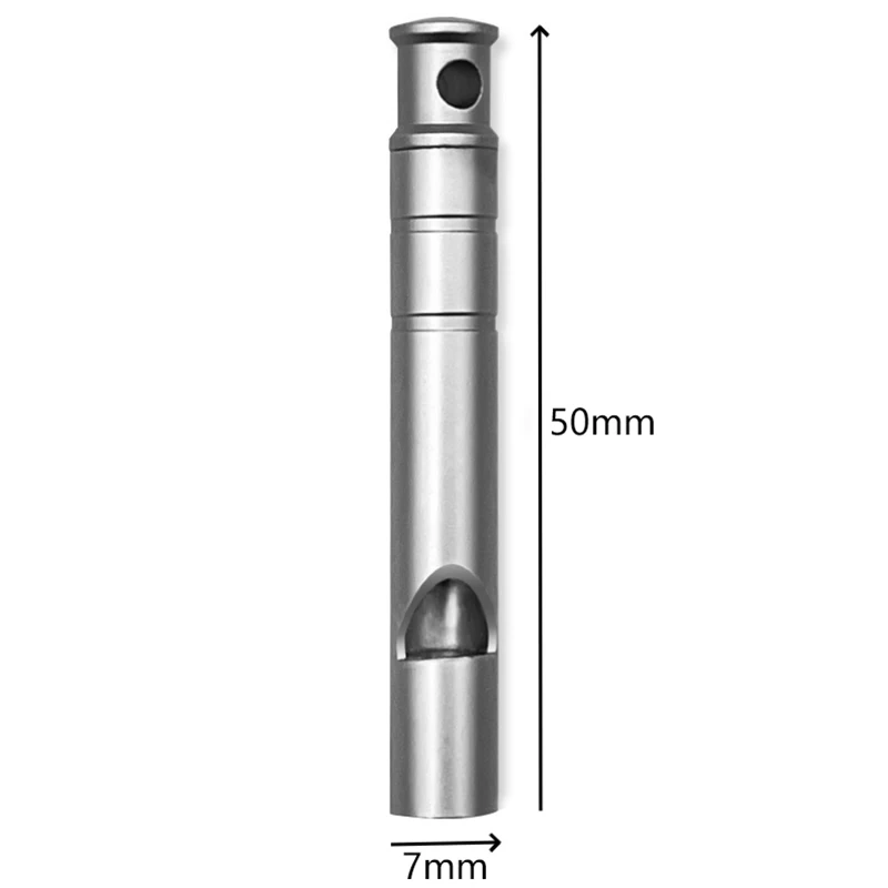 Peluit darurat Titanium dengan tali, peluit keselamatan bertahan hidup ultra ringan, peluit berkemah mendaki luar ruangan darurat