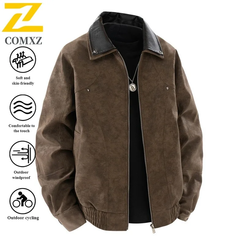 سترة EiAO كلاسيكية للزوجين من الجلد للرجال والنساء متعددة الوظائف معطف منفوخ مقاوم للرياح ومقاوم للماء على طراز البيسبول كبير الحجم #2