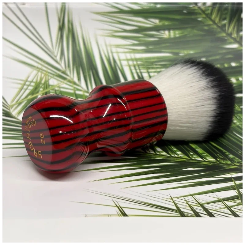 Synthetic Hair Shaving Brush YAQI Evil Zebra 26mm Knot Black and Red Handle Mens 2026 New Arrival！