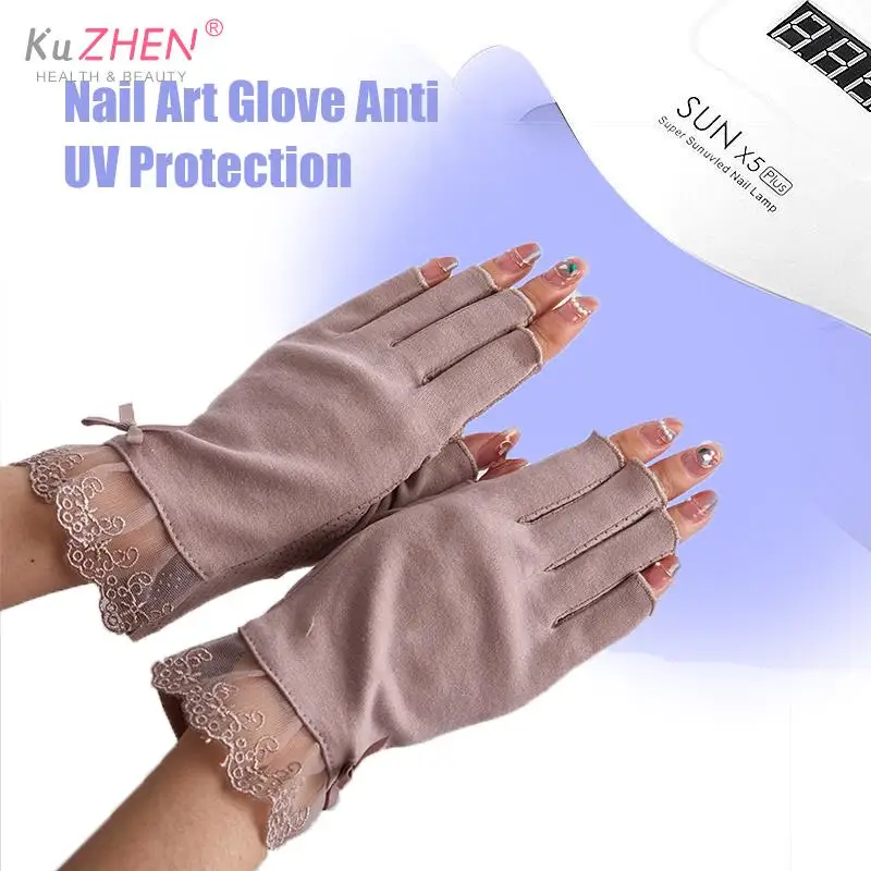 1pair Anti UV Nail Art Glove UV Protection Glove Anti UV Radiation Protection Gloves Protecter For Nail Art Gel UV LED Lamp Tool