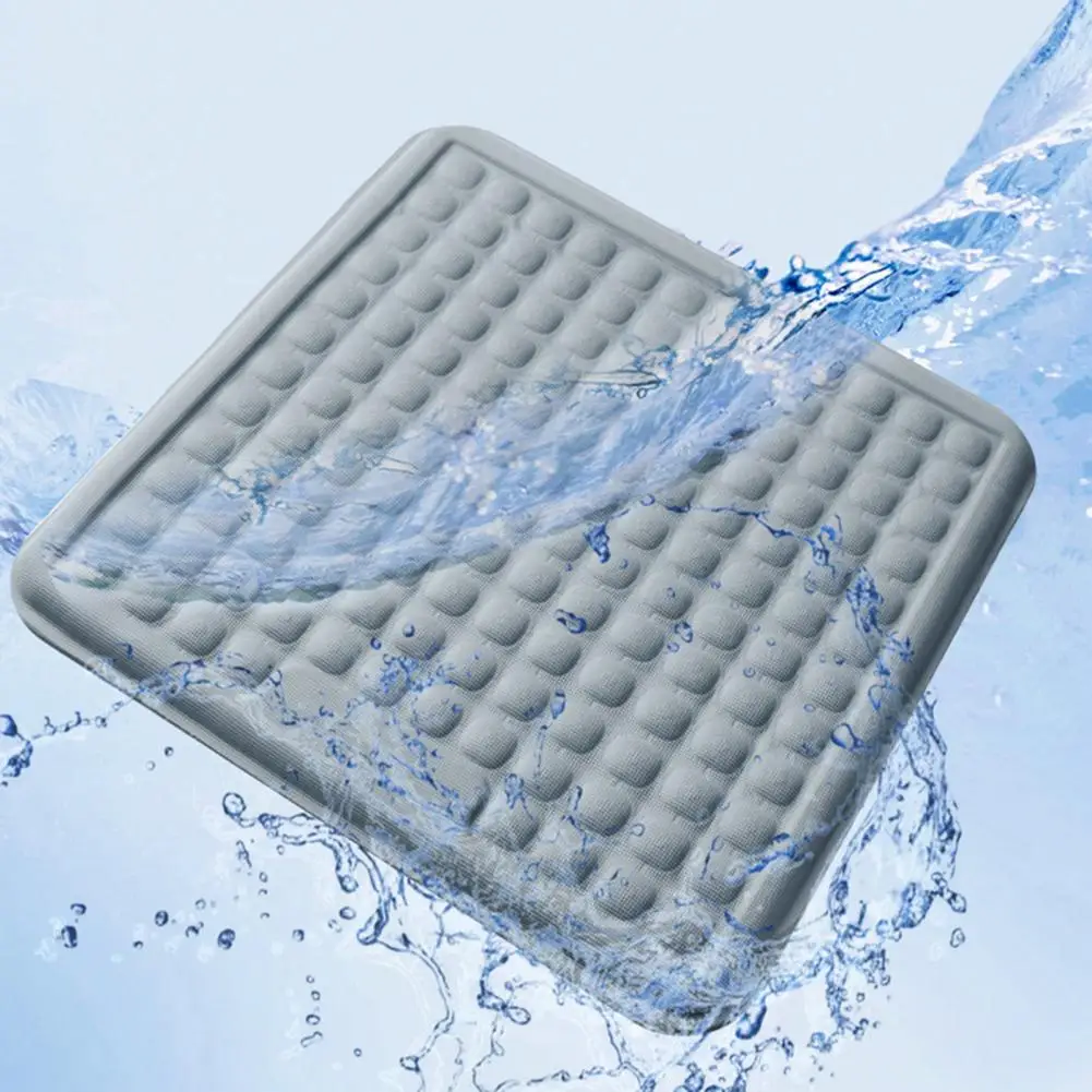 Summer Cooling Gel Seat Cushion Breathable Ice Silk Pressure Relief Mat for Office Gaming Chair Car Long Sitting Anti-slip Pad