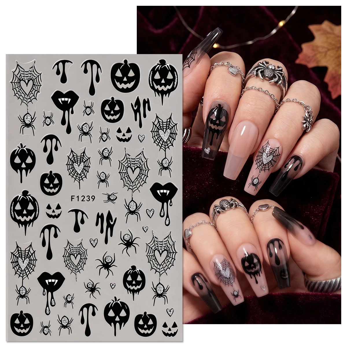 1 unidad de pegatinas góticas  - Nail Art Vampire reseña y precio