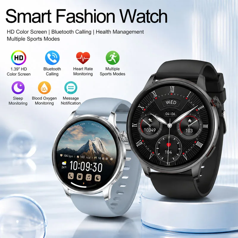2026New Smart Fashion Watch 1.43'' Ultra Thin Health Waterproof BT Call Management Information Push Sports Men Smart Watch