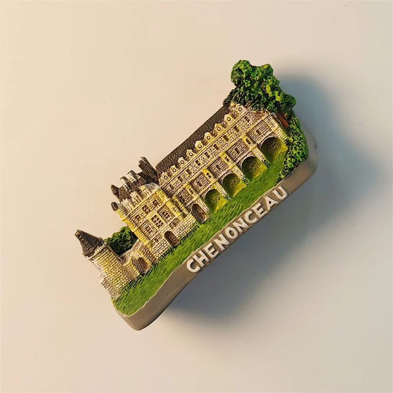France's Loire landmark Château de Channon Visual 3D souvenir decoration resin fridge magnet
