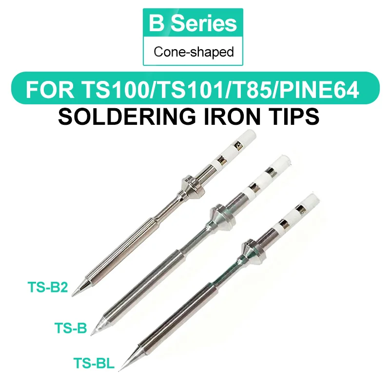 TS100 MINI Welding Sharp Mouth TS-B TS-B2 TS-BL For Miniware TS101 T85 PTS200 SQ001 Pin64 Pinecil V1 V2 Soldering Iron Tip