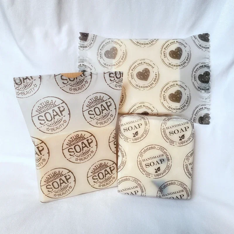 Vintage Logo 80% Transparent Wrapping Paper for Gift Handmade Soap Wrapping Paper Customzied Logo 100 Sheets