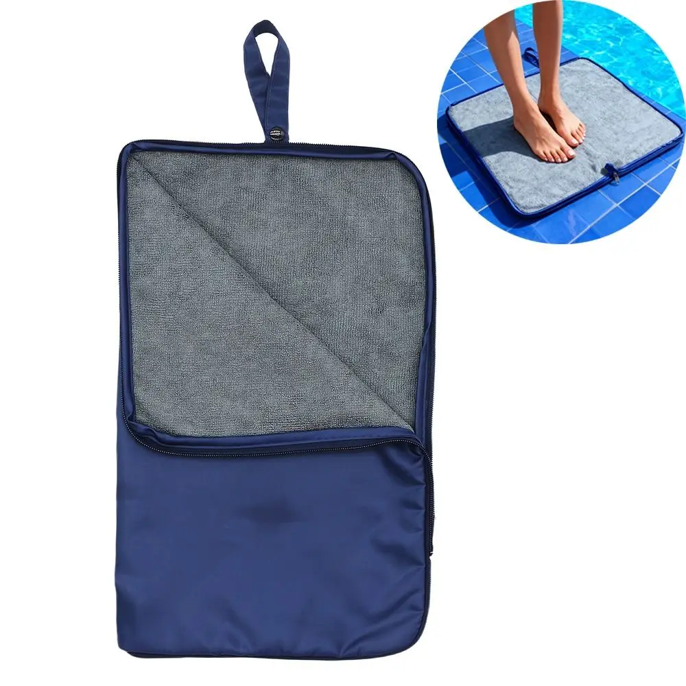 Zipper Closure Towel Wet Bag Solid Color Dry and Wet Separation Pool Foot Cleaning Cloths Leakproof Waterproof