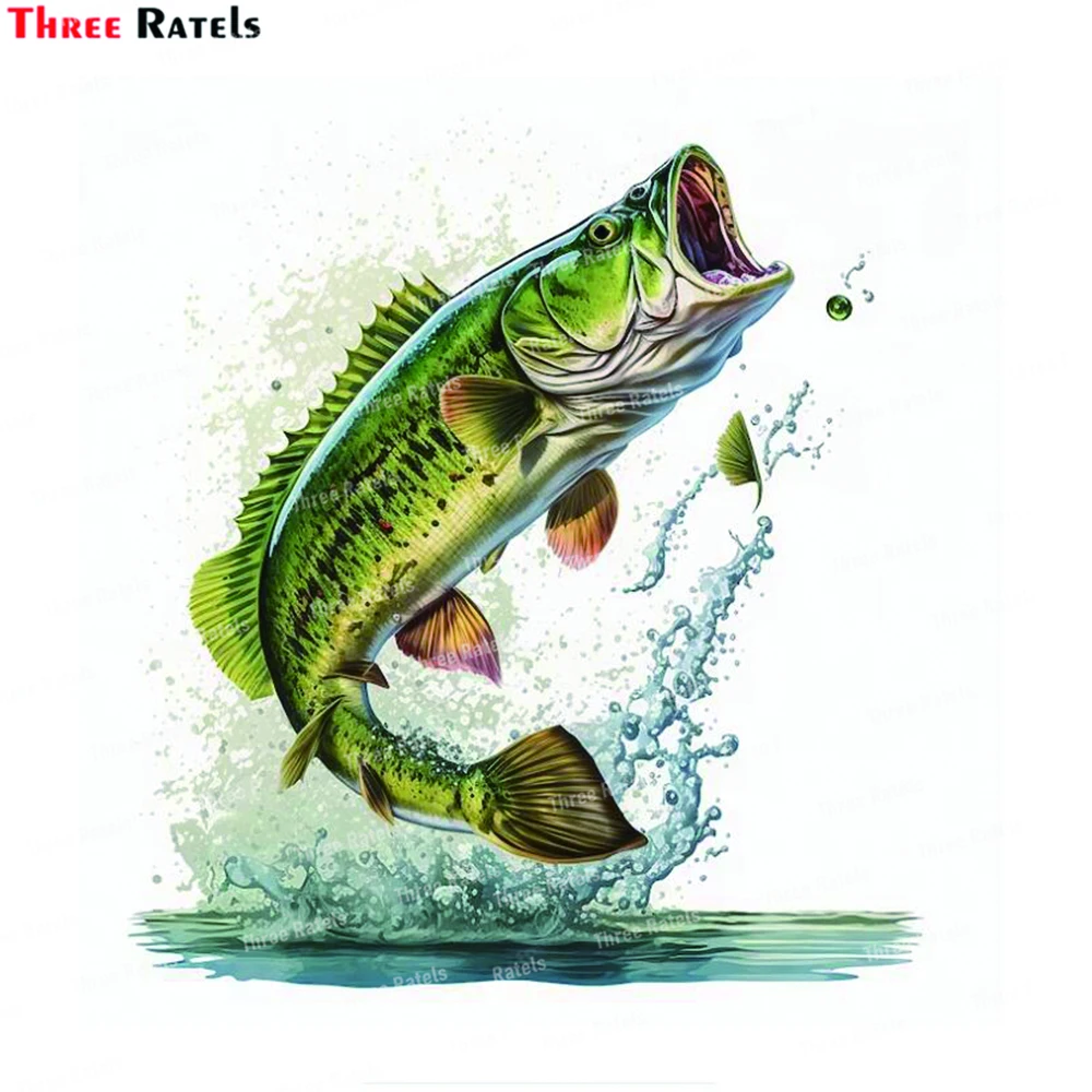 Three Ratels L790 Large Mouth Bass Fish decal Sticker for Wall Skateboard Luggage Car Laptop Decoartion Accessories