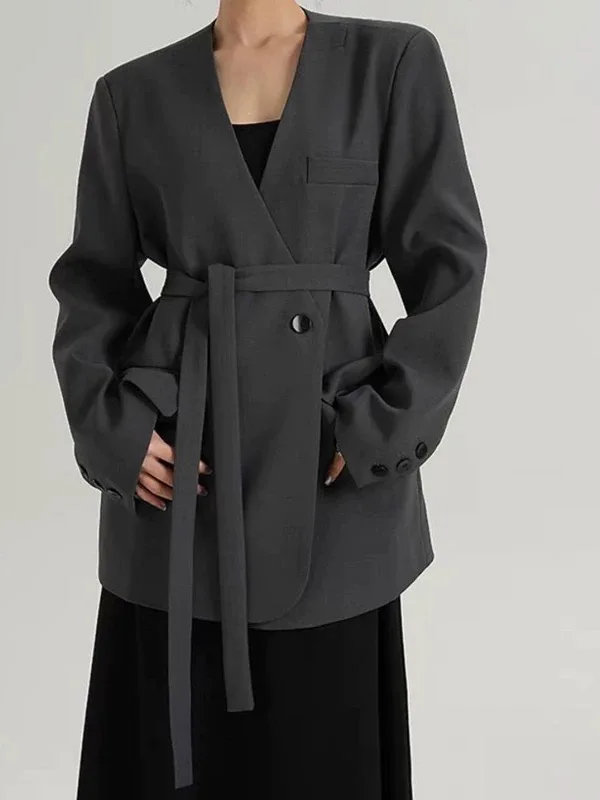 

Длинное пальто, женский пиджак, атласный круглый пиджак для отдыха, осень-зима, в тонкую полоску, с подкладкой на плечах, кружевной джинсовый пэчворк, нерегулярный