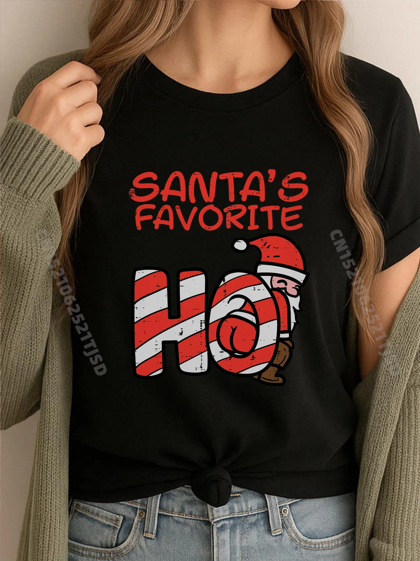 

Santas Favorite Naughty Christmas Xmas Graphic T Shirts 100% Cotton Vintage T Shirts Creative