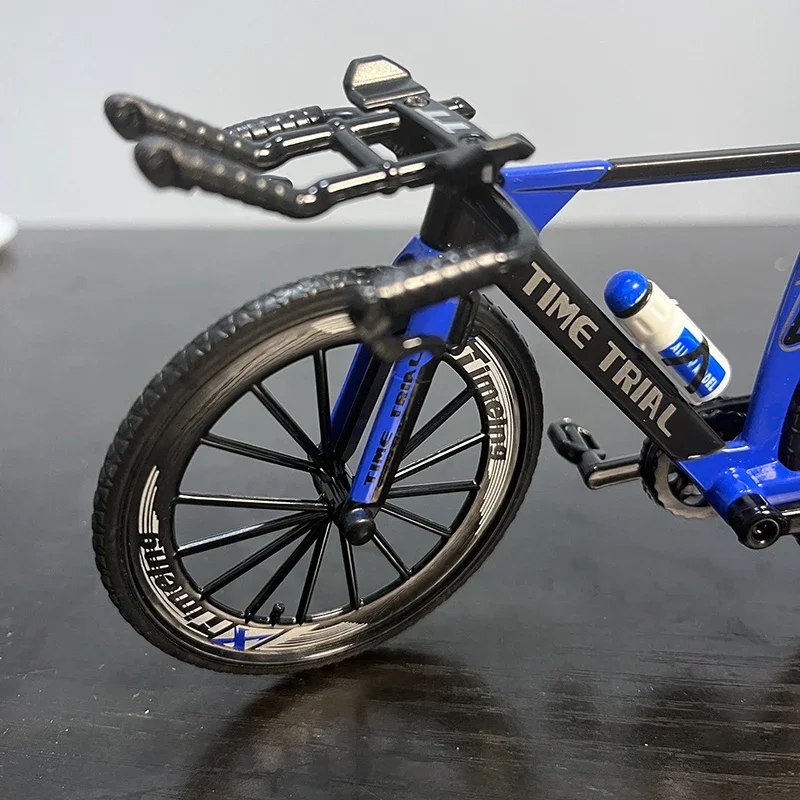 1:10 Model Alloy Mountain Finger Bike TT-timed Racing Blue Mini Bike Diecast Adult Simulation Collection Gifts Boy\'s Toys