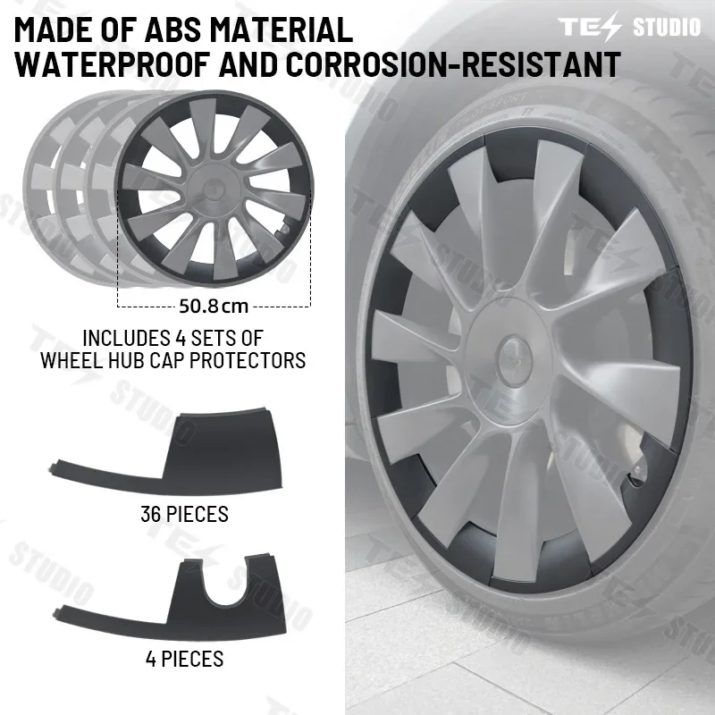 Suitable for Model 3/Y wheel hub cover patch ABS suitable for 20 inch segmented wheel hub cover