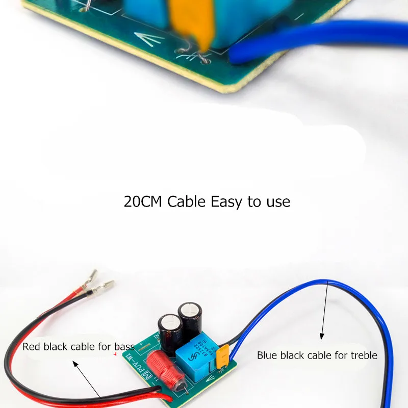 60W 2 Way Audio Speaker Frequency Divider Treble Bass TWS 2 Unit Crossover Accessory