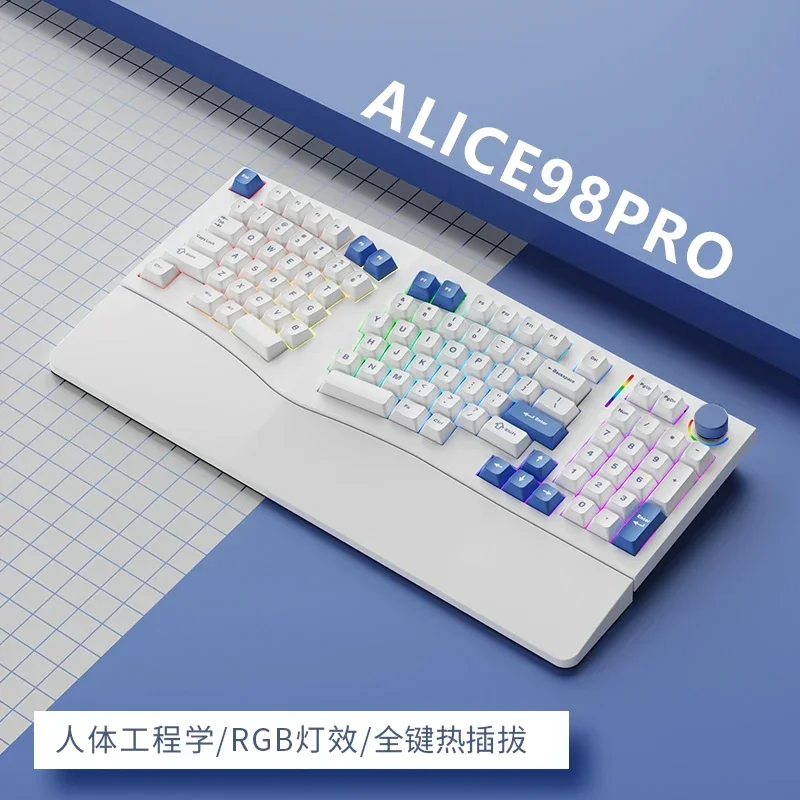 

Feker Alice98pro Mechanical Keyboard Wireless Tri-mode 3° Slope Hot-Swap RGB Custom Ergonomics Keyboard for Gaming Offce 98keys