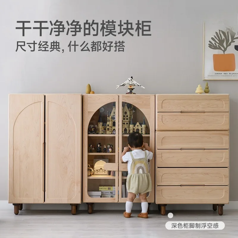 Wardrobe, chest, maple solid wood, chest of drawers, combined storage, bedroom, children's room
