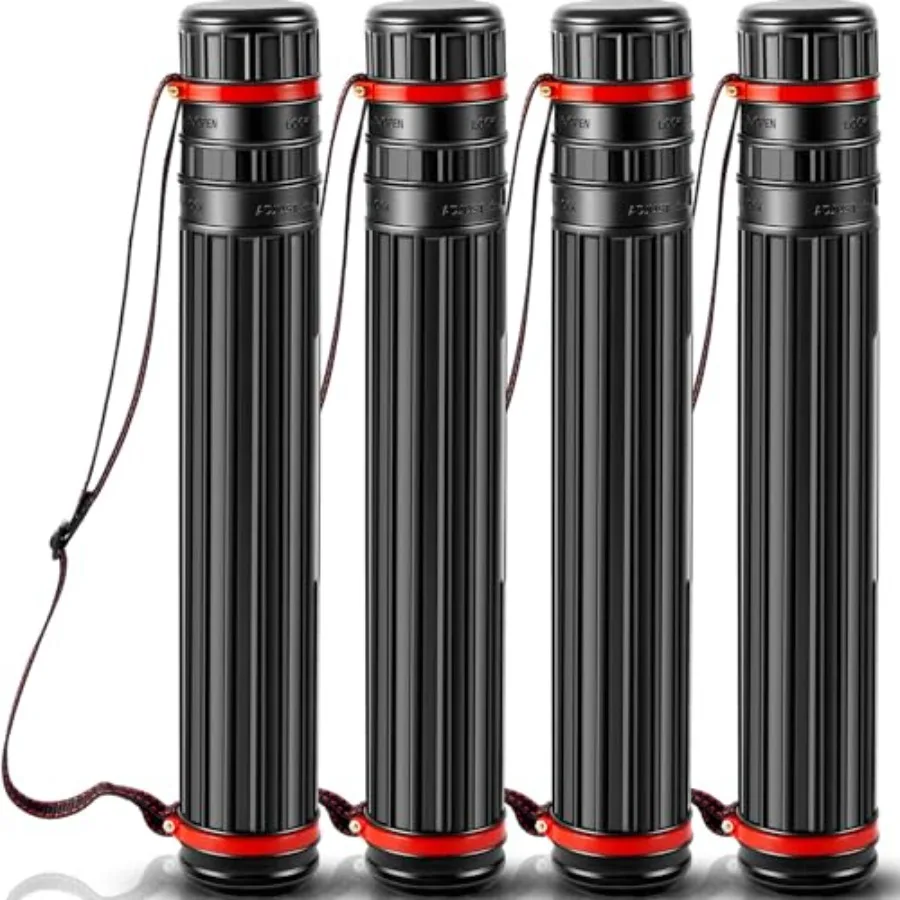 

4 Pcs Large Extendable Poster Tubes 30'' to 49'' with Strap Carrying Case Telescoping Tube Portable Blueprint Storage for Poste