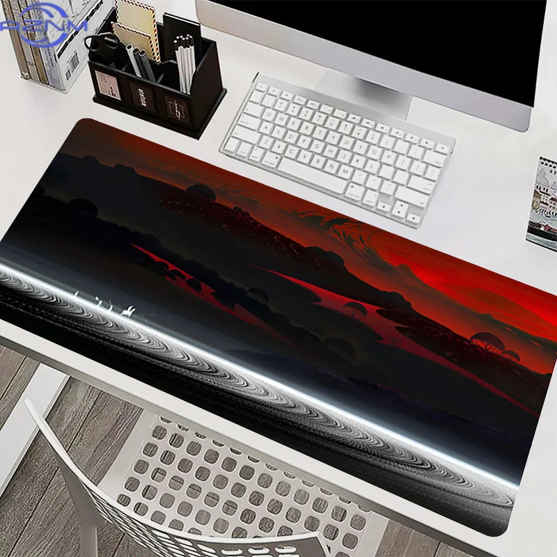High-Quality Mouse Pad Computer Gaming Accessories  Print Black White Landscape Office Mousepad Rubber Extended Gamer Desk Mat