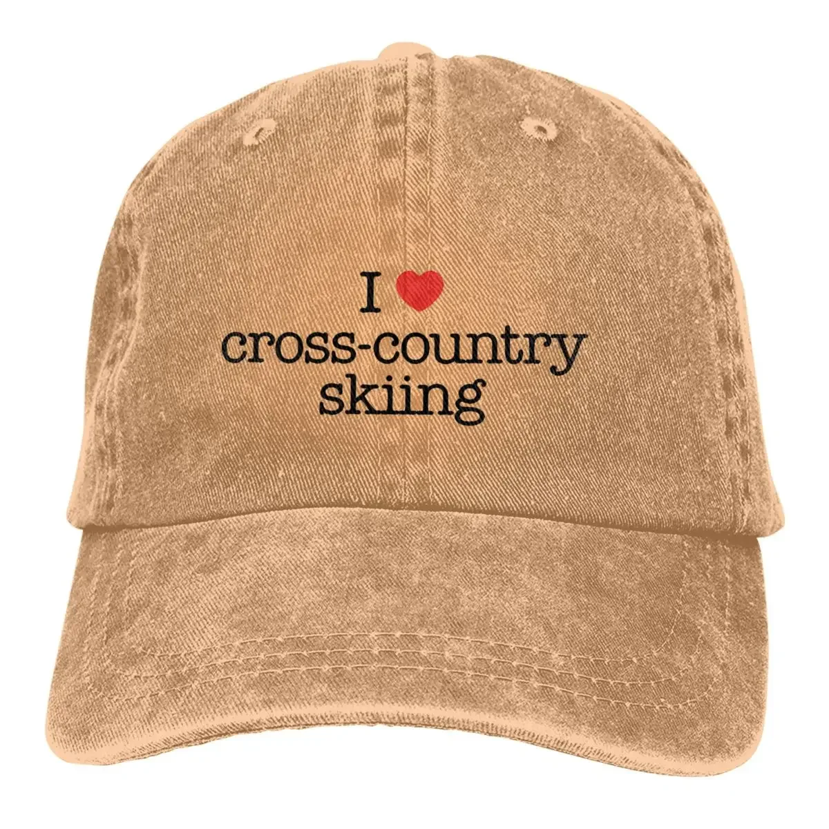 

Summer Cap Sun Visor I Love Skiing Hip Hop Caps Cross-Country Cross Country Cowboy Hat Sports Hats for Men Women