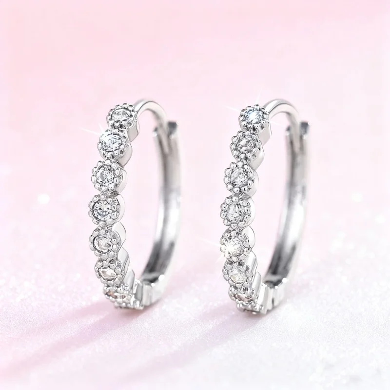 21602-5ecc3f.jpg Exquisite Compact Zircon Earrings 1 Pair, Versatile Tiny Ear Jewelry for Casual Formal Outfits - Image 1