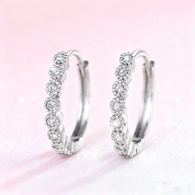 Exquisite Compact Zircon Earrings 1 Pair, Versatile Tiny Ear Jewelry for Casual Formal Outfits