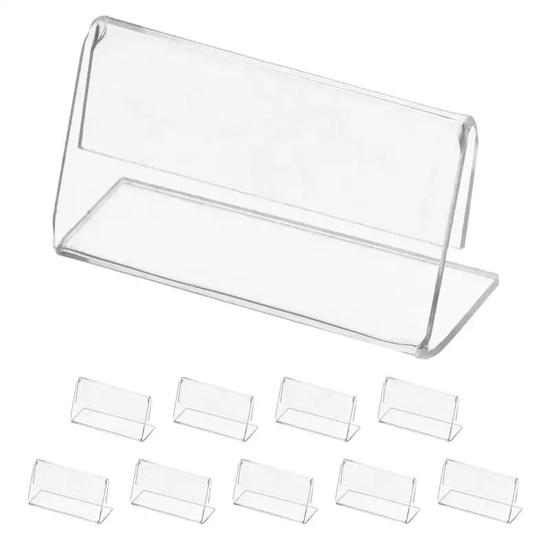 Clear Sign Holder 10pcs Sign Holder Card Display Stand For Counter Top Small Acrylic Sign Holder Stable Store Label Card Holder