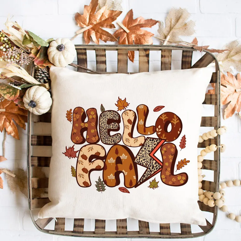 I Love Fall Most of All Print Thanksgiving Pillow Case Autumn Party Case Decor Home Cushion Cover Thanksgiving Pillowcase Gift