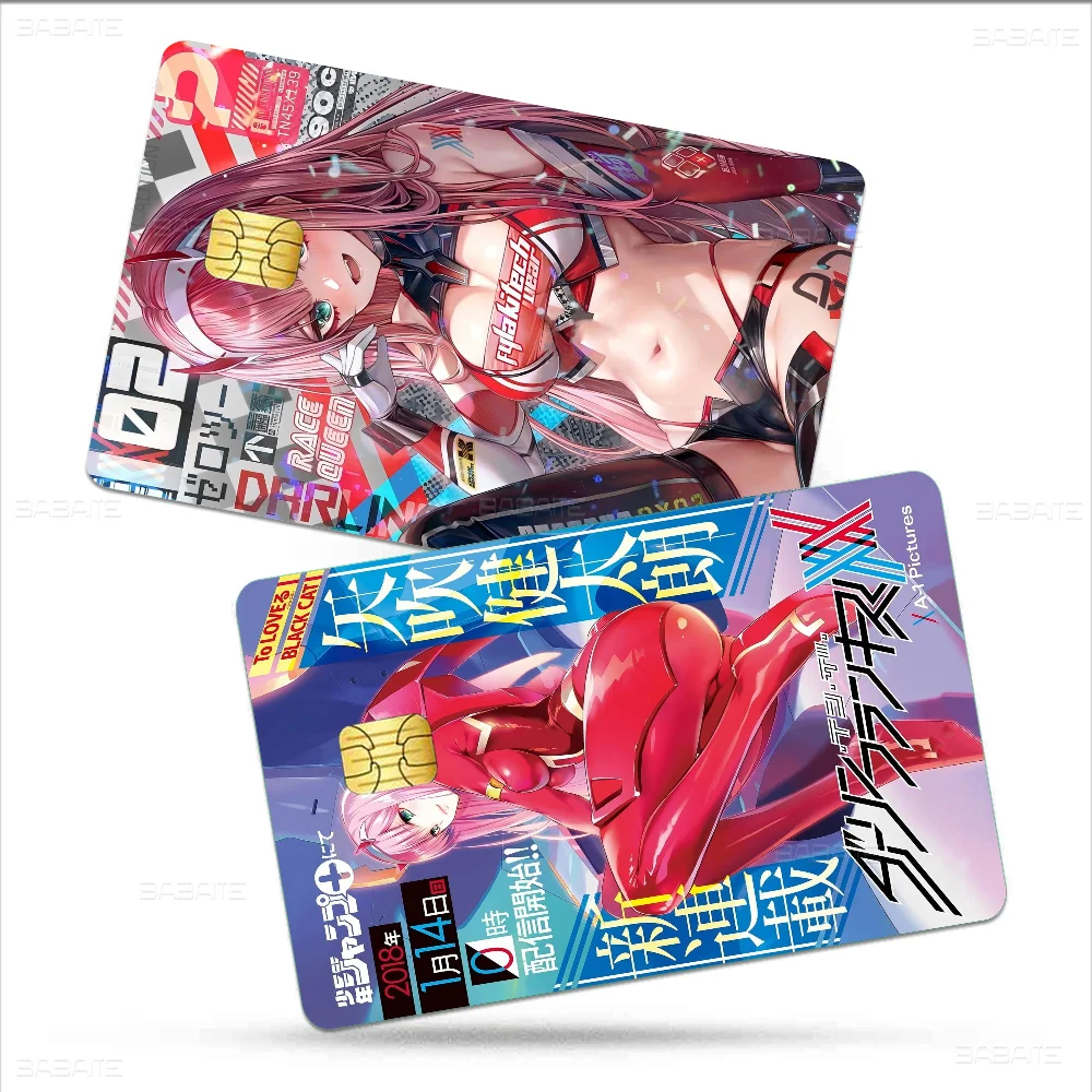 Anime Posters Darling In The FranXX Zero Two Anmie Sticker Film Skin Cover For Credit Card Debit Bank Card Front