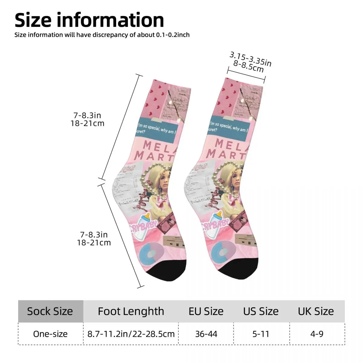 Melanies Martinezs Socks Funny Stockings Men Soft Skateboard Socks Spring Graphic Anti Slip Socks