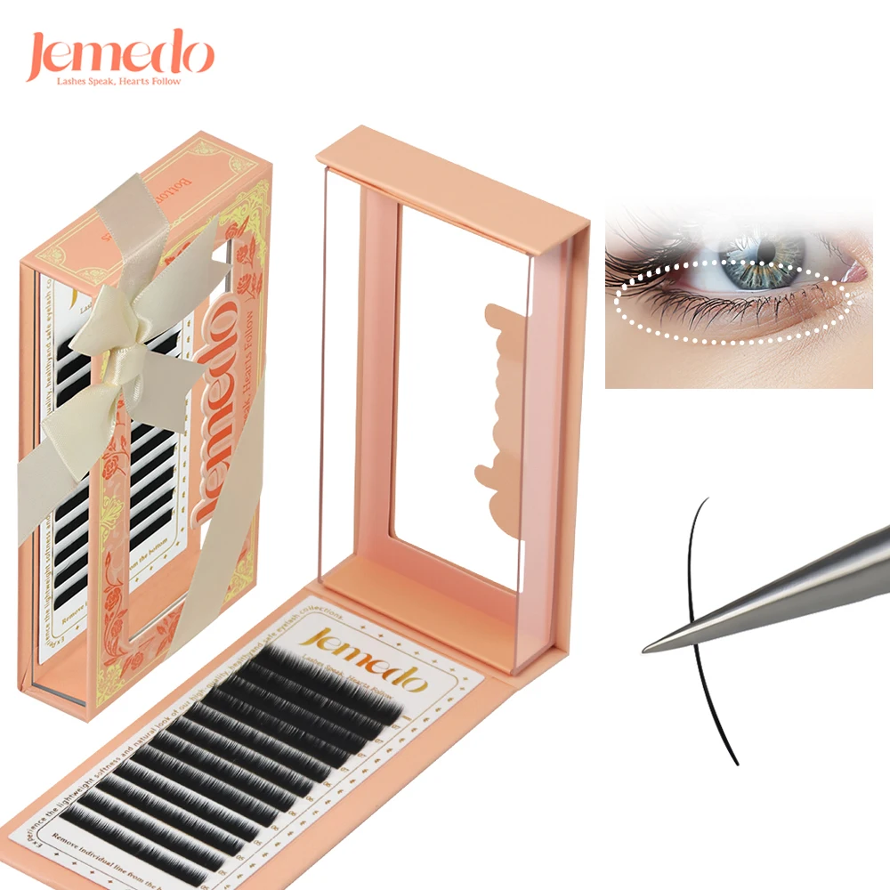 

JEMEDO Lower Lashes J/B/C Curl Bottom Lashes Mix 5-7mm Under Eyelash Extensions Natural Soft False Cilio For Eyelashes Makeup