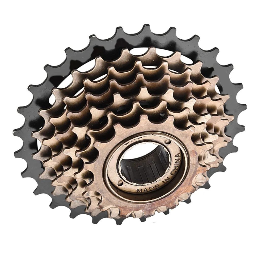 

14-28T Bicycle Freewheel High Carbon Steel 7 Speed Bike Cassette Sprocket Easy Installation Black and Brown