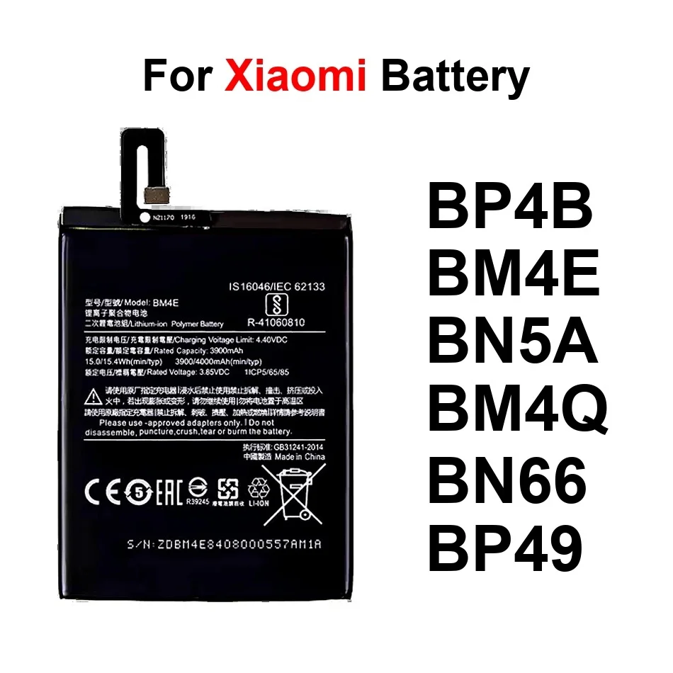 

4000-6000Mah Mobile Phone Battery For Xiaomi MI Pocophone 3 12 Poco C40 F1 F2 F4 MI3 5GFOR Pro Lite 5G BN5A BP4B BN66