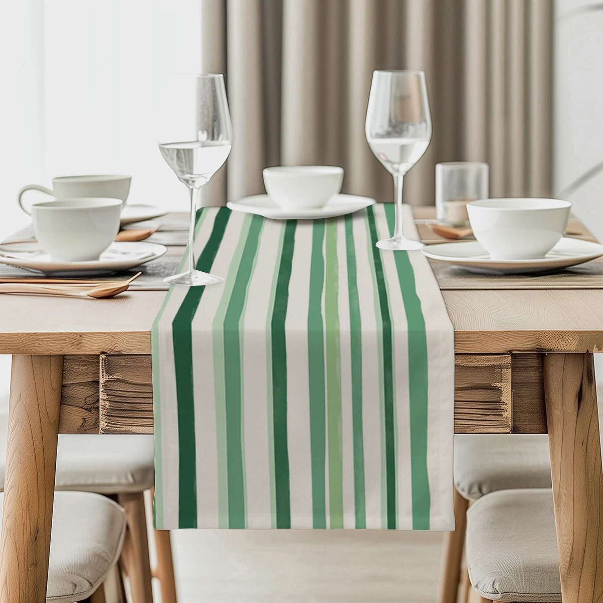 Geometric Lines Graffiti Table Runner Kitchen Dining  Table Decoration for Indoor Outdoor Home Table Runners Dining Long Cloth