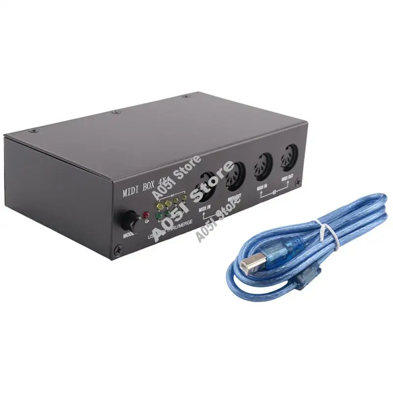 

MIDI Box Musical Instruments USB MIDI Interface Merge Thru Box 64 MIDI Channels-A05I