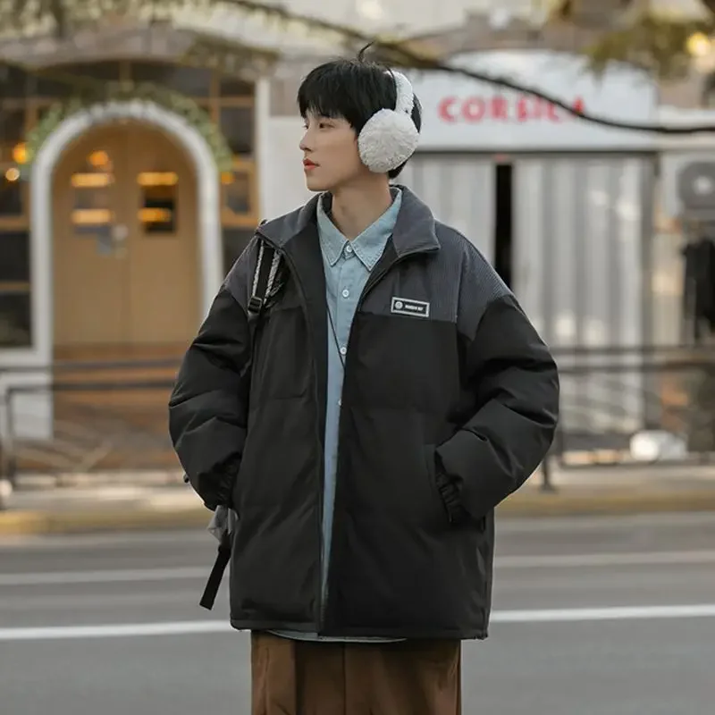 

Winter Coat for Men Thick Quilted Padded Jacket Man Warm Stand Collar Vintage Y2k Cheap Sale Original Brands High Quality Casual