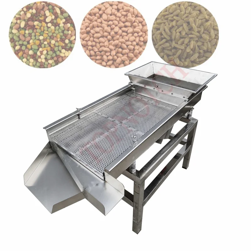 Stainless Steel Linear Grains Vibrating Screen Small Sieve Shaker Electric Industrial Vibrating Screening Machine