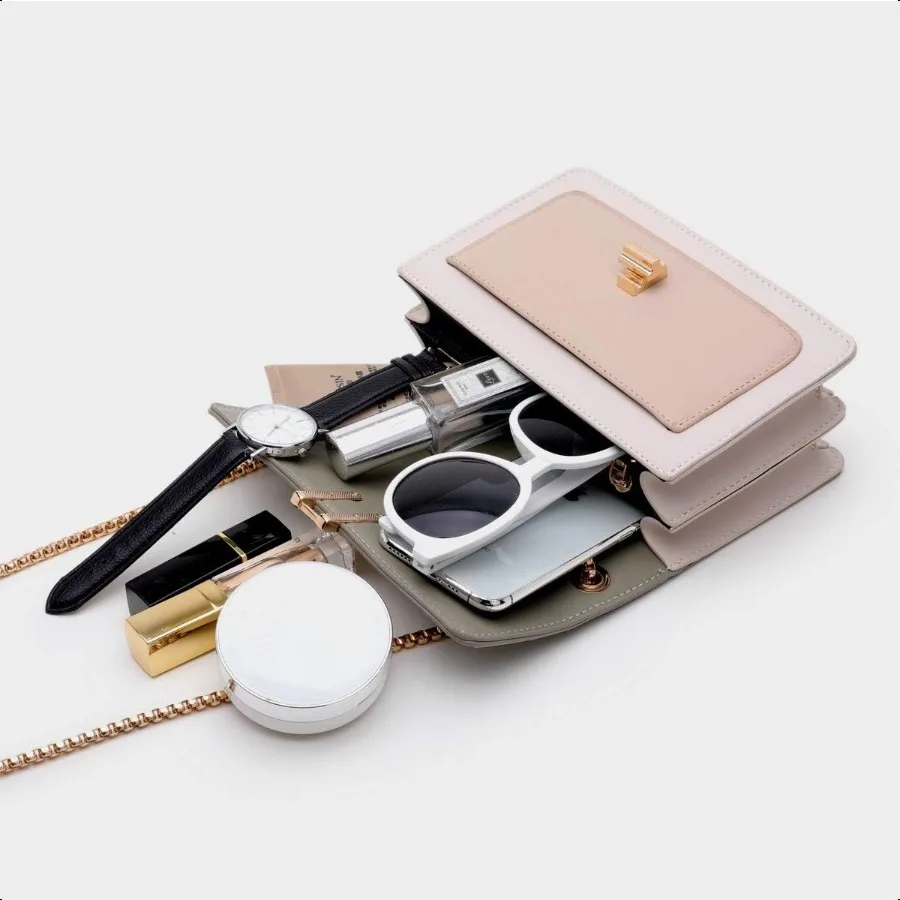 ColorBlock Crossbody Bags for Women Leather Cross Body Purses Cute Designer Handbags Shoulder Bag Medium Size