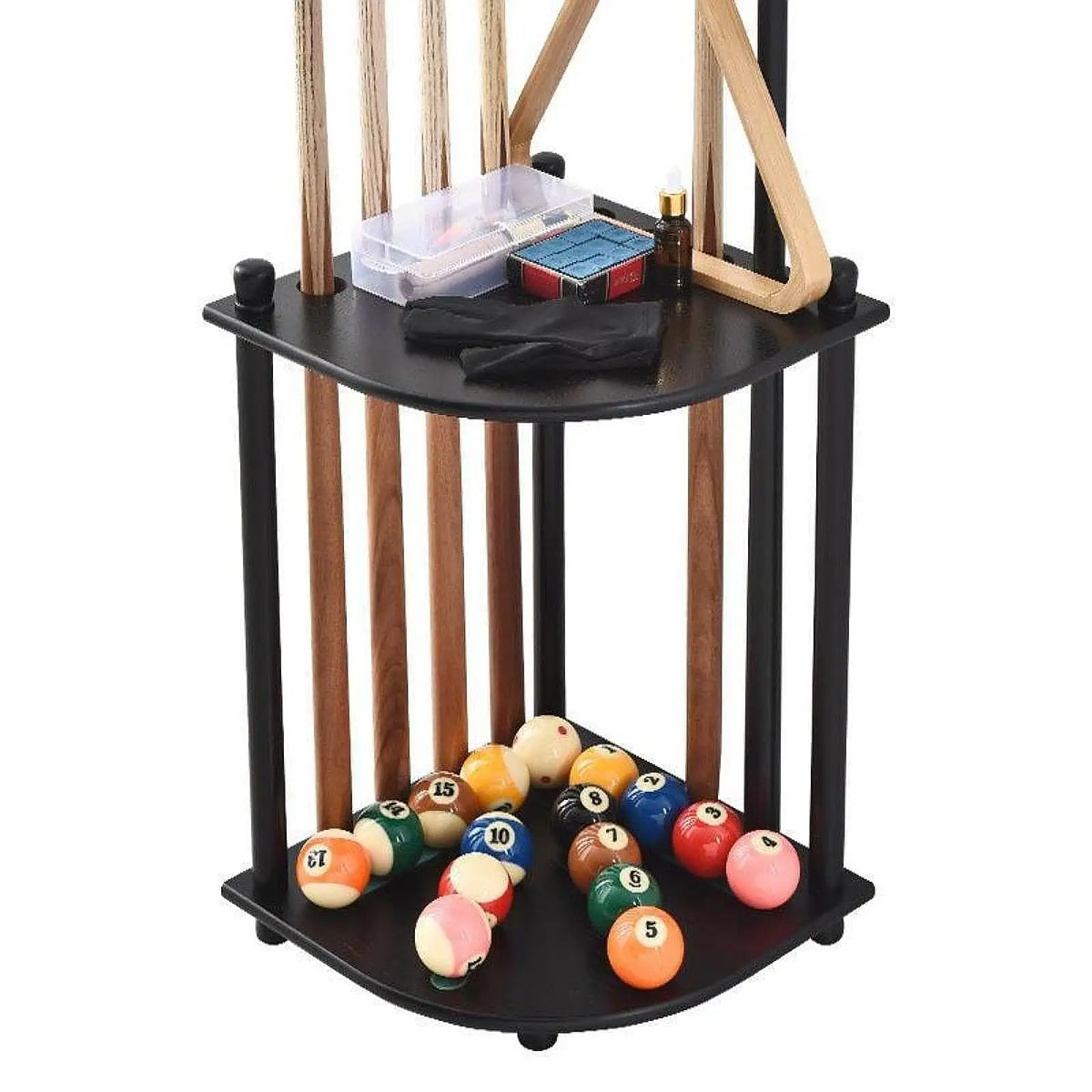 Pool Stick Holder Billiard Room Easy Placement Corner Style Pool Cue Rack