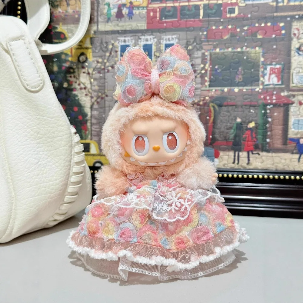 

Для 3,0, юбка принцессы Labubu, пышная юбка, милая пасторальная кукольная одежда с цветочным принтом, подарок для девочек, мини-платье, комплект, наряд