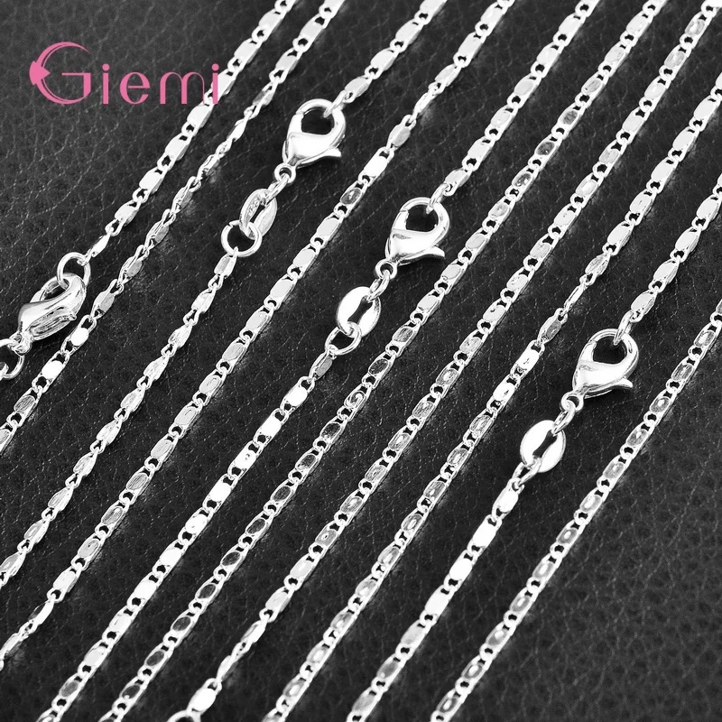 5Pcs/Lot Wholesale 925 Sterling SilverJewelry Necklace Chains 18 Styles Solid Snake Chain DIY Jewelry Making