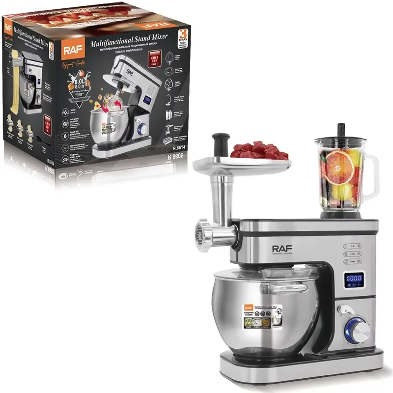 RAF R.6614 Professional Stand Mixer Kitchen Machine Food Processor Dough Kneader Meat Grinder Blender Noodle Maker Heavy view 6