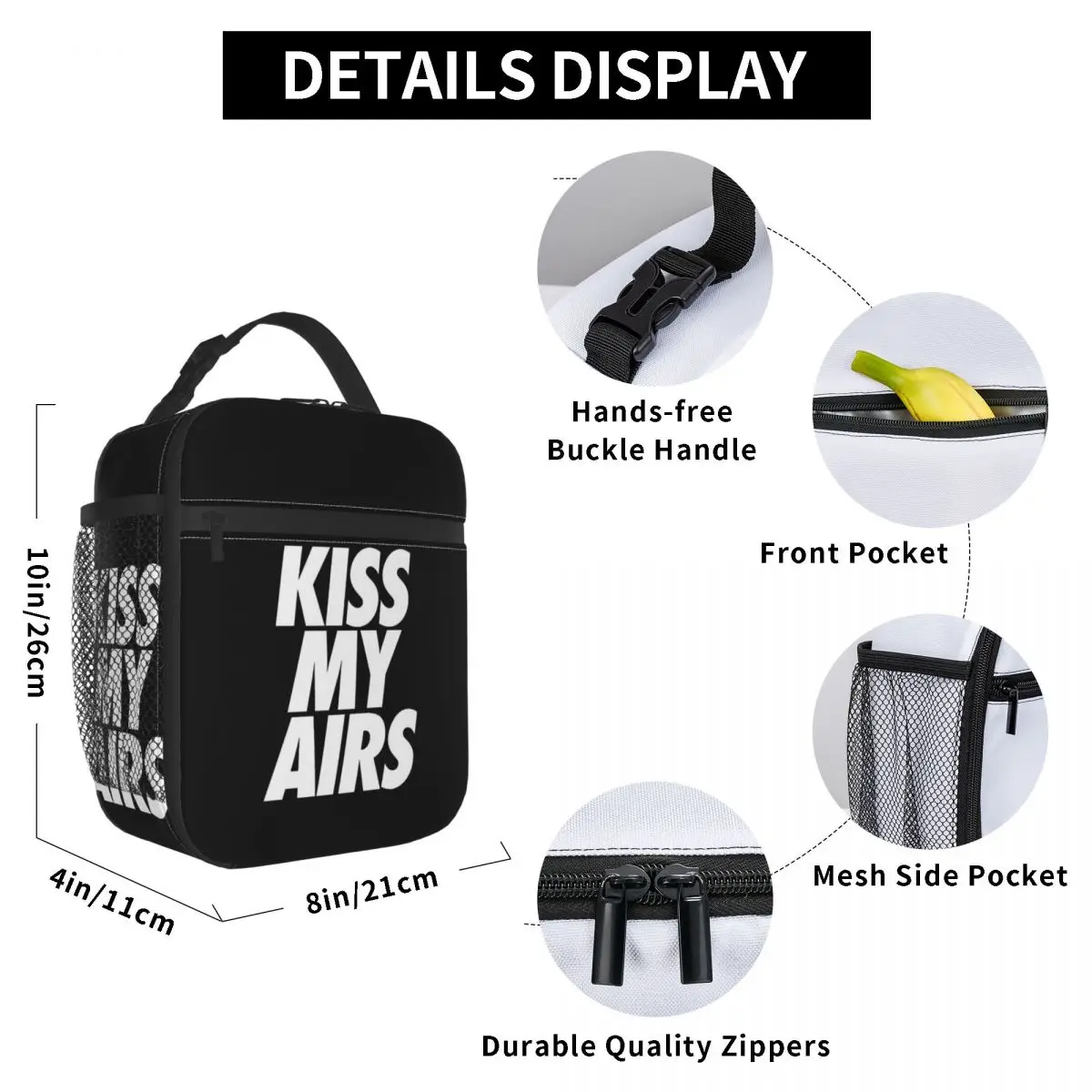 Custom KISS My Airs Lunch Bag Men Women Cooler Thermal Insulated Lunch Box for Student School