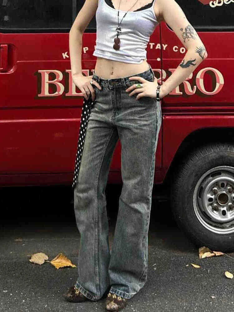 

2025 Autumn Winter Women Low Rise Flare Denim Pants American Retro Jeans Y2k Japanese Harajuku Gyaru Bell Bottom New In Tide