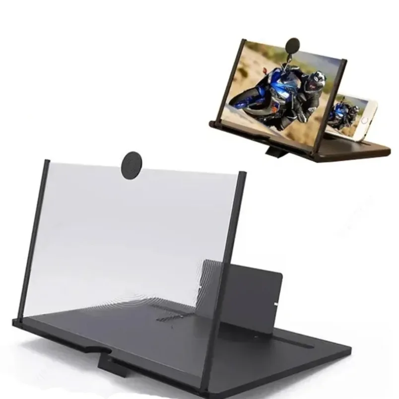 Large Screen Phone Projector 12 Inch HD Magnifier Foldable Stand For iPhone Samsung Anti Blue Light Video Study Black view 3