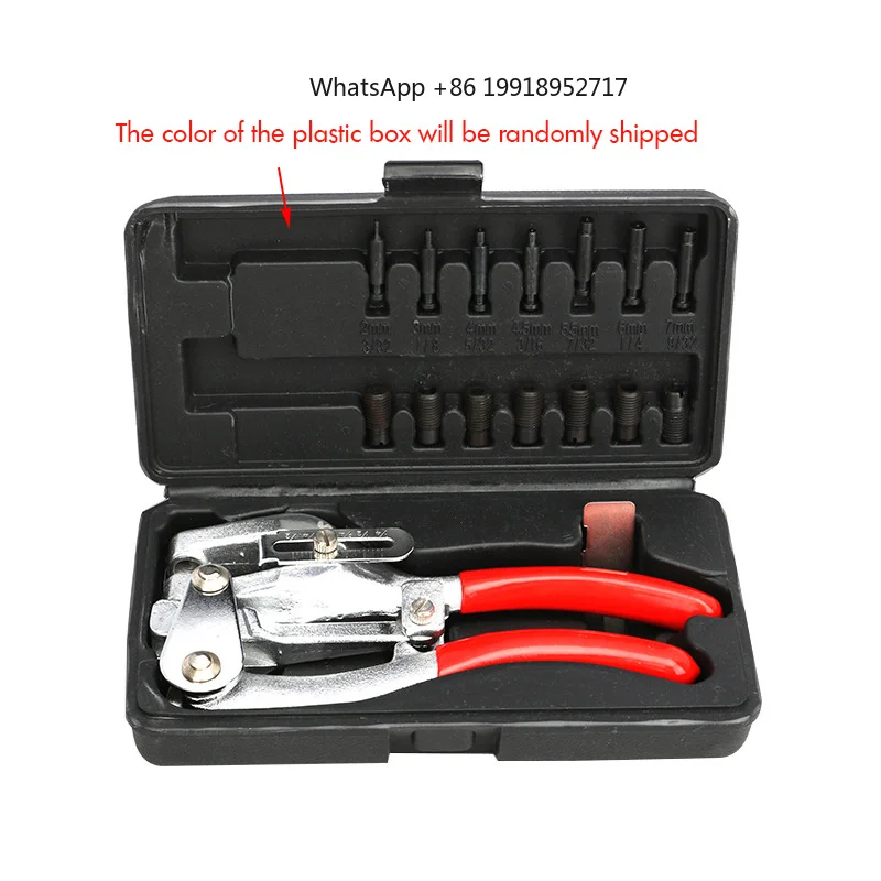 16Pcs/Set Hand-Held Power Punch Kit Carbon Steel Iron Plastic Hole Punch Pliers Puncher Kit For Stainless Steel Aluminum Leather