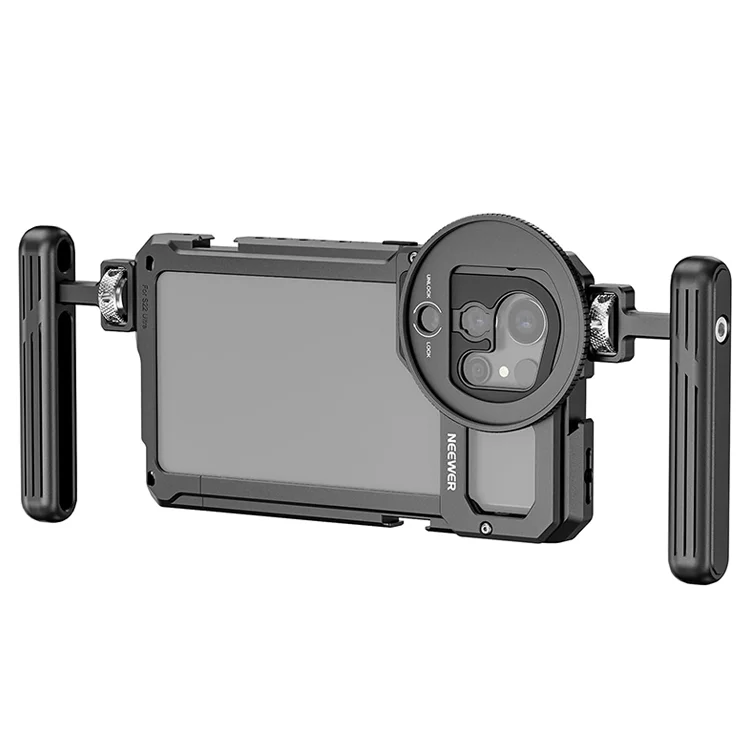 

NEEWER All Metal Smartphone Stabilizer 67mm Lens Filter Thread Adapter S22 Ultra Phone Cage Video Rig Kit with Dual Side Handles