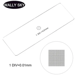 DIV 0.01mm Microscope Eyepiece Micrometer Stage Calibration Slides 100x100 Grid Measuring Optical Glass Microscope Accessories